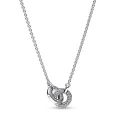 Pandora Signature Silver Intertwined Pav&eacute; Circles Necklace