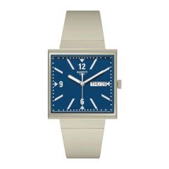 Swatch What If Beige 33MM Square Day & Date Watch