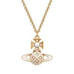Vivienne Westwood Cassie Bas Relief Gold Pendant Necklace