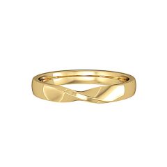 9CT Yellow-Gold Ribbon Twisted Band Court Ring