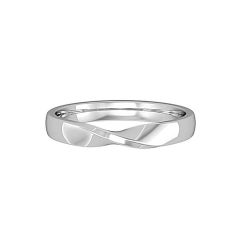 9CT White-Gold Ribbon Twisted Band Court Ring