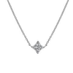Hot Diamonds Squared Triangle Silver Pendant Necklace