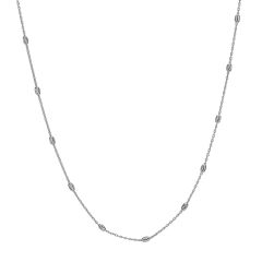 Hot Diamonds Intermittent Oval Bead Silver Chain Necklace