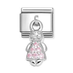 Nomination Composable Classic Girl Pink Stones Pendant Charm