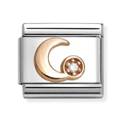 Nomination Composable Classic Moon & White Stone Charm