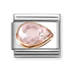 Nomination Composable Classic Right Pink Stone Rose & Steel Charm