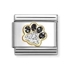 Nomination Composable Classic Glitter Pawprint Gold & Steel Charm