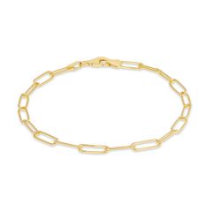 Gold-Plated Silver Paperclip Chain Bracelet