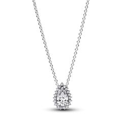Pandora Timeless Sparkling Pear Halo Silver Collier Necklace