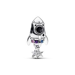 Pandora Moments Space Love Rocket Sterling Silver Charm