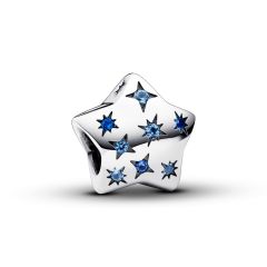 Pandora Moments Bold Sparkling Star Blue & Silver Charm