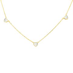 9CT Yellow-Gold & White Mother of Pearl Heart Necklace