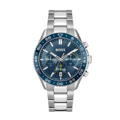 BOSS Watches Runner Steel & Blue Dial 43MM Chronograph Watch