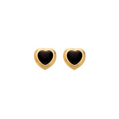 Hot Diamonds x Jac Jossa Heart Black Onyx Stud Earrings