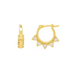 Estella Bartlett Gold-Plated Sun & Stone Hoop Earrings