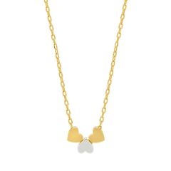 Estella Bartlett Three Hearts Silver & Gold-Plated Chain Necklace