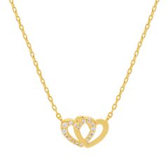 Estella Bartlett Interlocking Hearts & Stone Gold-Plated Necklace