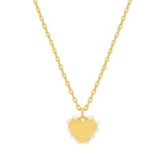 Estella Bartlett Gold-Plated Pearl Heart Pendant Necklace