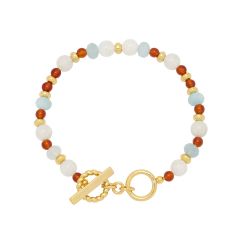 Estella Bartlett Gold & Multicolour Gemstone T-Bar Bracelet