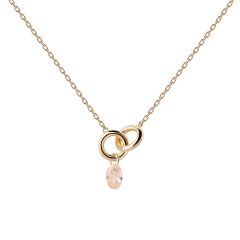 PDPAOLA Peach Lily Gold-Plated Chain Necklace