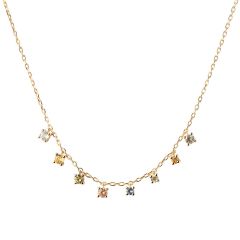 PDPAOLA Rainbow Salsa Gold-Plated Chain Necklace