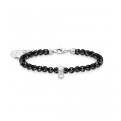 Thomas Sabo Charmista Black Onyx Beads & Silver Charm Bracelet