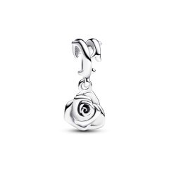 Pandora Moments Silver Rose in Bloom Dangle Charm