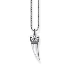 Thomas Sabo Rebel Wolf Tooth Sterling Silver Pendant Necklace