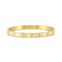 Nomination Pretty Bangles Gold-Plated Pave Heart Bangle