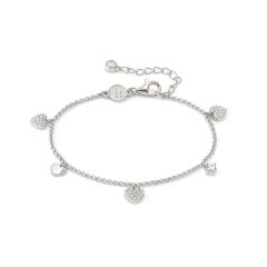 Nomination Lucentissima Sterling Silver Pave Heart Chain Bracelet