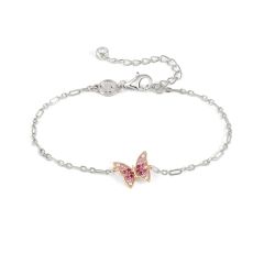 Nomination Crysalis Pink Butterfly Cubic Zirconia Chain Bracelet