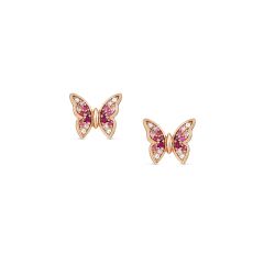 Nomination Crysalis Pink Butterfly Cubic Zirconia Stud Earrings