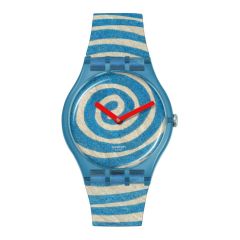 Swatch x Tate Bourgeois&rsquo;s Spirals Blue & White 41MM Watch