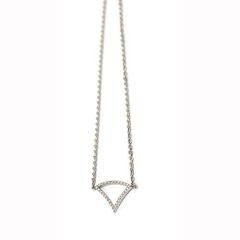 Babette Wasserman Silver & Zirconia Tricorn Necklace