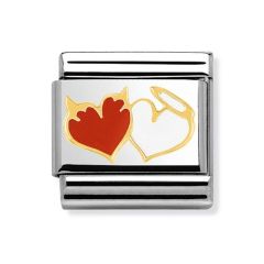 Nomination Composable Classic Angel and Devil Hearts Charm