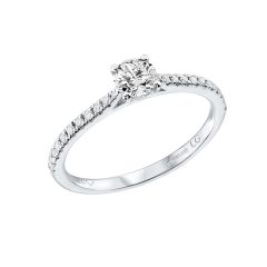 Lab Grown Diamond 0.30CT Round Shoulder-Set Platinum Engagement Ring