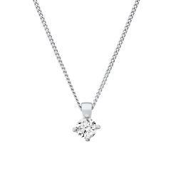 Lab Grown Diamond 0.25CT Round Solitaire Platinum Pendant Necklace