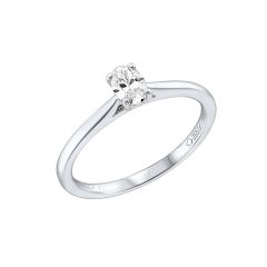 Lab Grown Diamond 0.30CT Oval Solitaire Platinum Engagement Ring