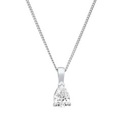 Lab Grown Diamond 0.40CT Pear Solitaire Platinum Pendant Necklace