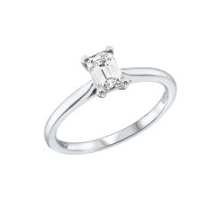 Laboratory Grown Diamond 0.50CT Emerald-Cut Platinum Engagement Ring