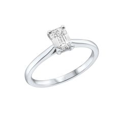 Lab Grown Diamond 0.75CT Emerald-Cut Platinum Engagement Ring