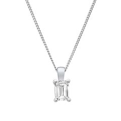 Lab Grown Diamond 0.50CT Emerald-Cut Platinum Pendant Necklace