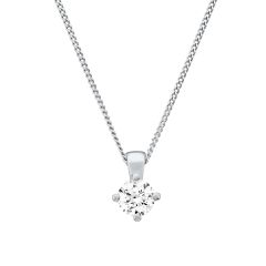 Lab Grown Diamond 0.35CT Round Solitaire Platinum Pendant Necklace