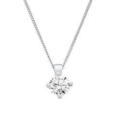 Lab Grown Diamond 0.70CT Round Solitaire Platinum Pendant Necklace