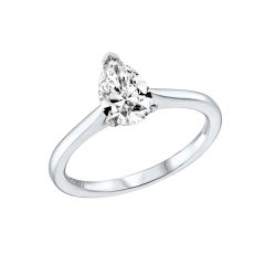 Lab Grown Diamond 1.00CT Pear Solitaire Platinum Engagement Ring