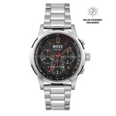 BOSS Watches Solgrade Steel & Black Dial 44MM Chronograph Watch