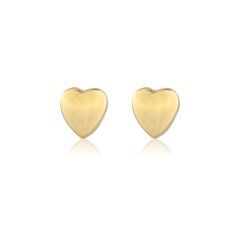 9ct Yellow-Gold Heart Stud Earrings