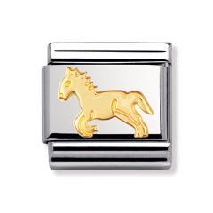 Nomination Horse 18 ct Gold & Steel Composable Classic Charm