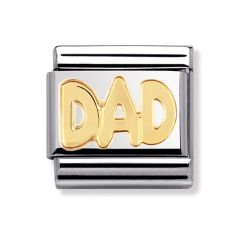Nomination Dad 18ct Gold & Steel Composable Classic Charm