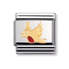Nomination Red Robin Gold & Steel Composable Classic Charm